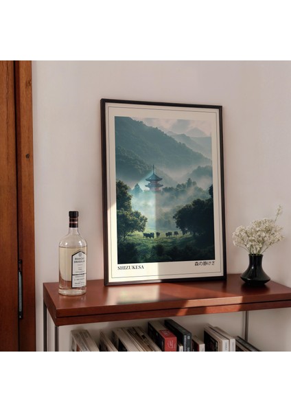 Ormanın Japon Huzuru, Adaçayı Yeşili Japon Duvar Sanatı, Wabi Sabi Duvar Sanatı modelleri