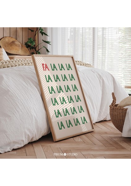 Fa La La La La Tipografi Sanatı, Komik Renkli Noel Posteri fiyatları