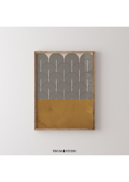 Sarı Geometrik Orta Yüzyıl Duvar Sanatı fiyatları