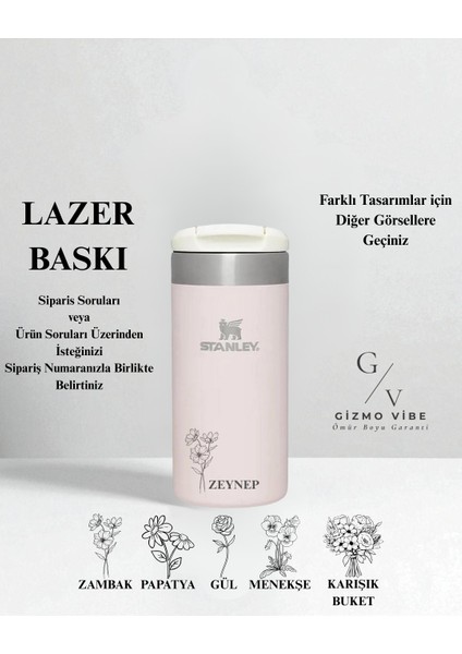 Kişiselleştirilebilir Stanley The Aerolight Transit Bardak 0,35 L Rose Özel Isimli