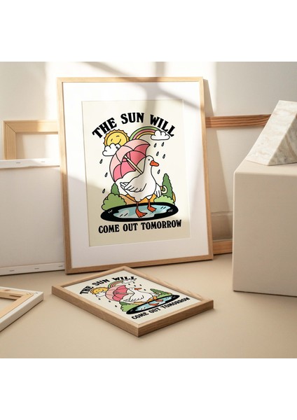 Sevimli Kaz Duvar Baskısı, Ruh Sağlığı Olumlaması Öz Bakım Illüstrasyonu fiyatları