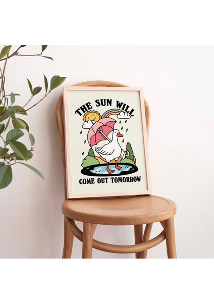 Sevimli Kaz Duvar Baskısı, Ruh Sağlığı Olumlaması Öz Bakım Illüstrasyonu fırsatları