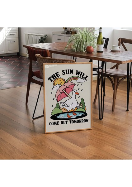 Sevimli Kaz Duvar Baskısı, Ruh Sağlığı Olumlaması Öz Bakım Illüstrasyonu indirimleri