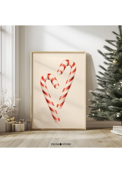 Noel Şeker Kamışı Duvar Sanatı, Minimalist Tatil Mutfak Dekoru