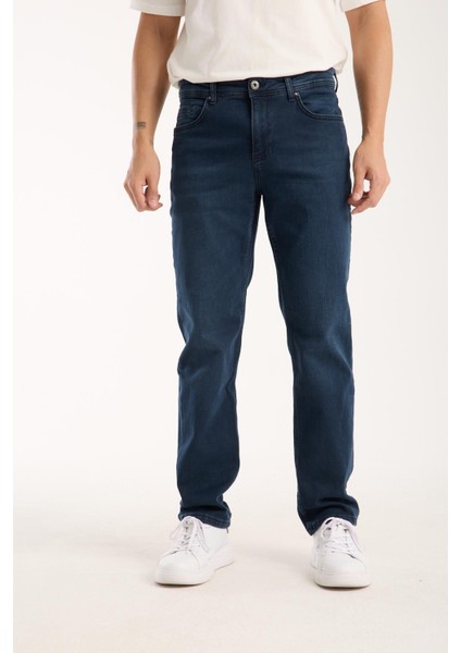 Erkek Regular Likralı Esnek Kot Pantolon Jean - %98 Pamuk %2 Lycra fırsatları