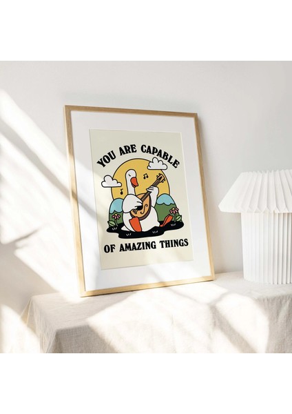 Çerçeveli Retro Banjo Kaz Baskısı, Olumlu Baskılar, Olumlu Şarkı Söyleyen Kaz Posteri fırsatları