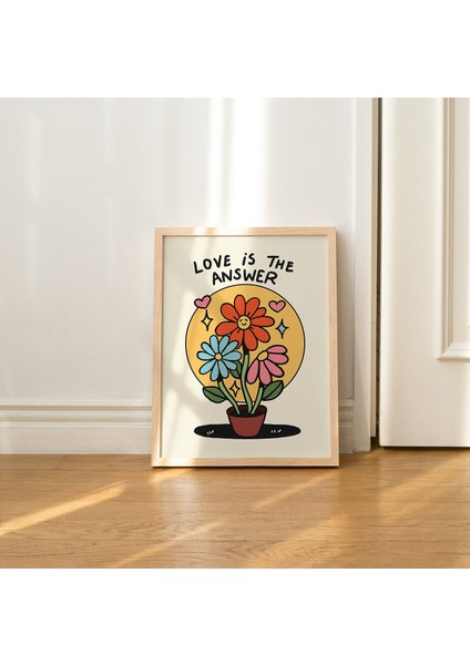 Aşk Çiçekleri Poster Baskısı, Retro Botanik Illüstrasyon, Renkli Bitki Baskıları modelleri