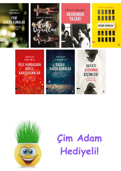 Adalet Ağaoğlu 7 Kitap Seti + Çim Adam Hediye