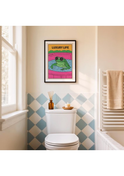 Komik Kurbağa Banyo Sanatı: Retro Pop Art (, / Dosya)