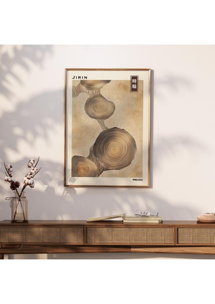 Jirin Japandi Ağaç Halkaları Duvar Sanatı, Wabi Sabi Ahşap Desenli fırsatları