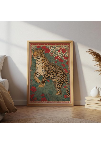 Leopar Halk Sanatı: Eski Orman Hayvanı Illüstrasyonu ( & )