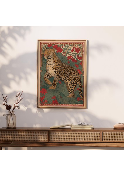 Leopar Halk Sanatı: Eski Orman Hayvanı Illüstrasyonu ( & ) modelleri