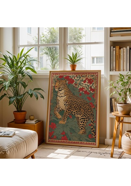 Leopar Halk Sanatı: Eski Orman Hayvanı Illüstrasyonu ( & ) fırsatları