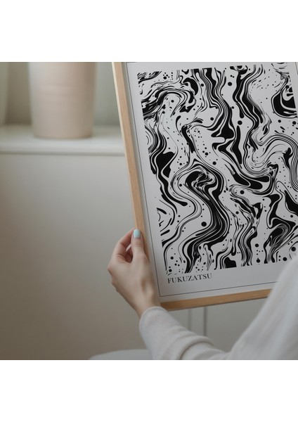 Siyah Beyaz Japon Duvar Sanatı, Orta Yüzyıl Modern Poster modelleri