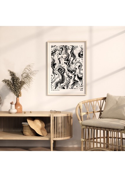 Siyah Beyaz Japon Duvar Sanatı, Orta Yüzyıl Modern Poster