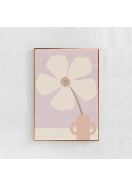 Vazoda Çiçek Posteri: Sanat. Yatak Odası Için Leylak ve Bej Nötr Tonlarında Iskandinav Bohem Dekoru, Pastel Duvar Sanatı