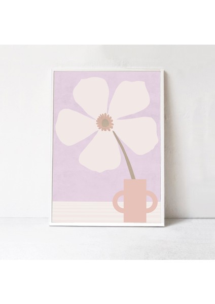 Vazoda Çiçek Posteri: Sanat. Yatak Odası Için Leylak ve Bej Nötr Tonlarında Iskandinav Bohem Dekoru, Pastel Duvar Sanatı modelleri