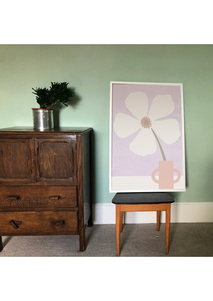 Vazoda Çiçek Posteri: Sanat. Yatak Odası Için Leylak ve Bej Nötr Tonlarında Iskandinav Bohem Dekoru, Pastel Duvar Sanatı fırsatları