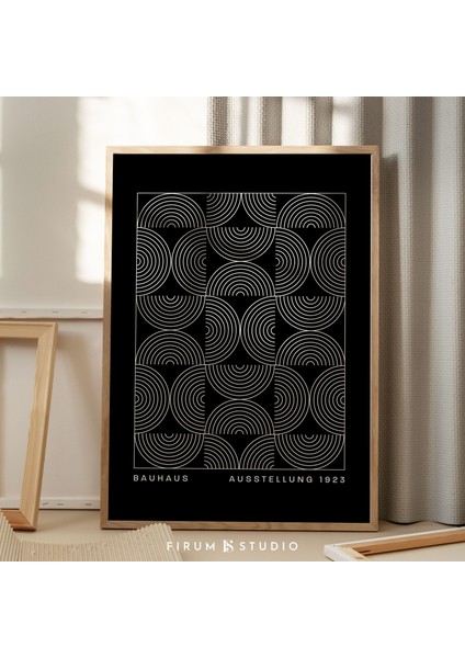 Siyah Beyaz Minimalist, Bauhaus Sergisi Posteri, Karanlık Estetik Dekor fiyatları