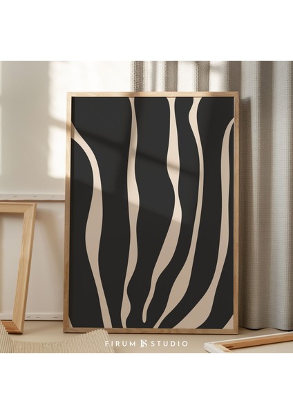 Modern Organik Sanat, Bej ve Siyah, Büyük Soyut, Minimal Duvar Sanatı fiyatları