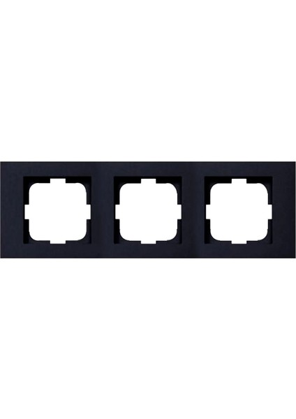 Grano Metalik Siyah Üçlü Çerçeve