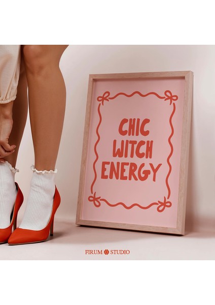 Şık Cadı Enerjisi Pembe Cadılar Bayramı Sanatı, Coquette Duvar Dekoru