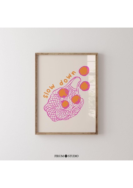 Yavaşla Ilham Verici Duvar Sanatı, Günlük Motivasyon, Sevimli Portakallar Poster fiyatları