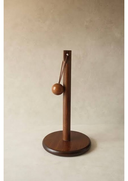 Akasya Ağacından Ahşap Kağıt Havlu Tutucu – 31CM Yükseklik | Şık ve Minimalist Tasarım