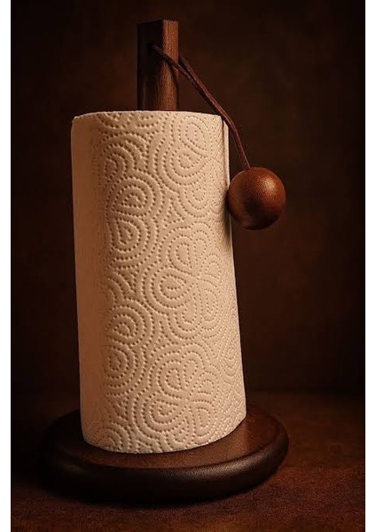 Akasya Ağacından Ahşap Kağıt Havlu Tutucu – 31CM Yükseklik | Şık ve Minimalist Tasarım fiyatları