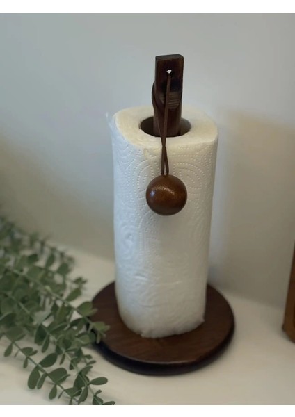 Akasya Ağacından Ahşap Kağıt Havlu Tutucu – 31CM Yükseklik | Şık ve Minimalist Tasarım modelleri