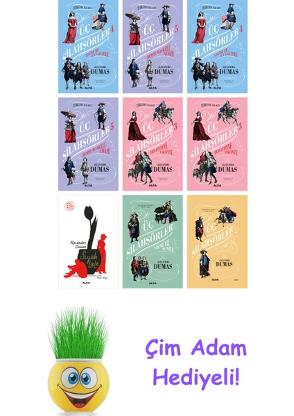 Alexandre Dumas 9 Kitap Seti + Çim Adam Hediye