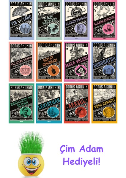 Boris Akunin 12 Kitap Seti + Çim Adam Hediye