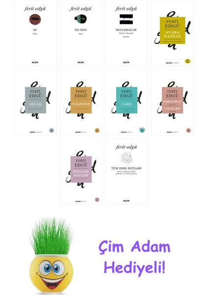 Ferit Edgü 10 Kitap Seti + Çim Adam Hediye
