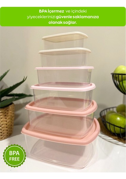 6'lı Dikdörtgen Hava Geçirmez Saklama Kabı Seti ,dolap Düzenleyici Organizer fiyatları