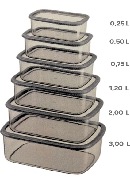 6'lı Dikdörtgen Hava Geçirmez Saklama Kabı Seti ,dolap Düzenleyici Organizer modelleri