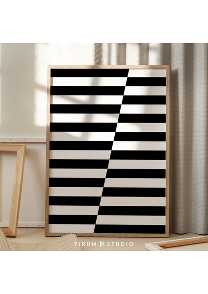 Siyah Beyaz Duvar Sanatı, Geometrik Poster, Orta Yüzyıl Modern fiyatları