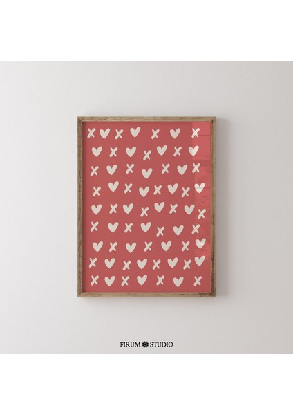 Şık Bir Sevgililer Günü Dekoru Için Modern Xoxo Kalpler Duvar Sanatı - Kırmızı ve Bej Minimalist Dekor, Sevimli ve Trend Dekor | fiyatları