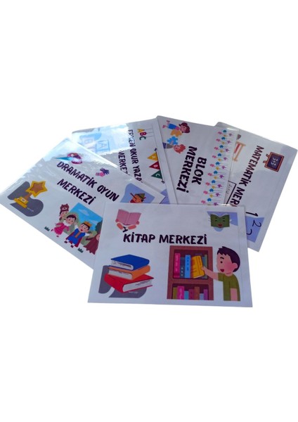 Okul Öncesi Öğrenme Merkezleri Pano Seti – A4 Ciltli Laminasyonlu
