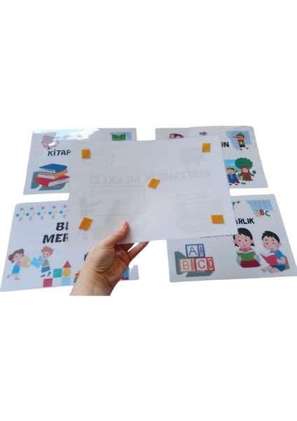Okul Öncesi Öğrenme Merkezleri Pano Seti – A4 Ciltli Laminasyonlu modelleri