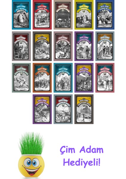 Jules Verne 18 Kitap Seti + Çim Adam Hediye