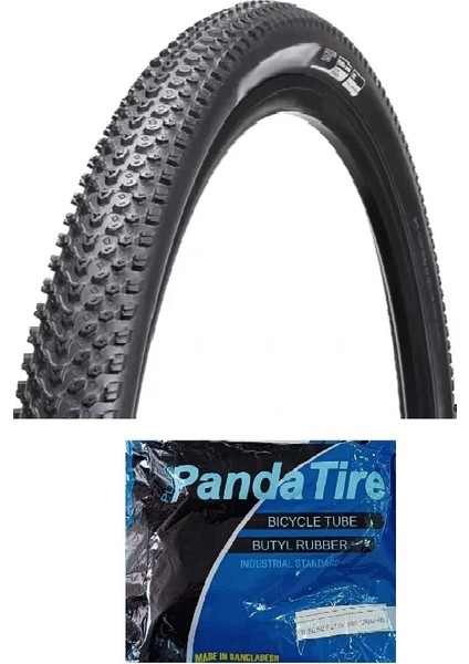 27,5 Jant 27,5x2.10 (52-584) Bisiklet Dış Lastiği 1 mm Zırhlı H-5129 + Plus Panda Iç Lastik Seti