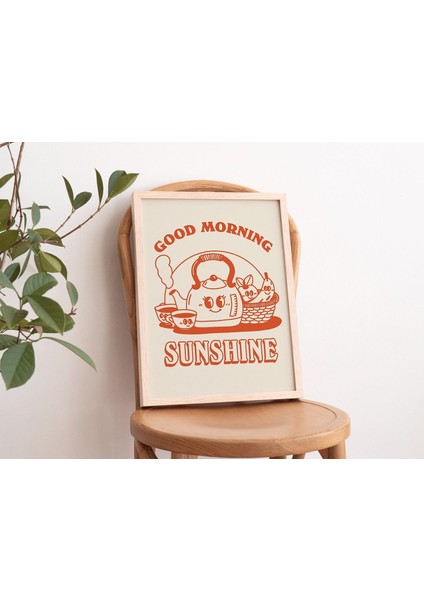 Mutfak Duvar Baskısı, Retro Kahvaltı Illüstrasyonu, Vintage Kettle 70'ler Poster, Yemek Dekoru fiyatları