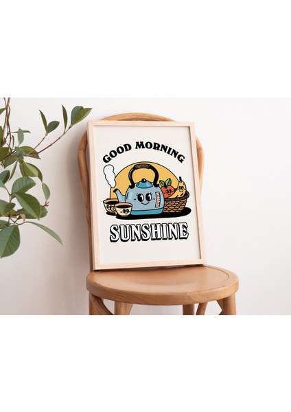 Mutfak Duvar Baskısı, Retro Kahvaltı Illüstrasyonu, Vintage Kettle 70'ler Poster, Yemek Dekoru modelleri