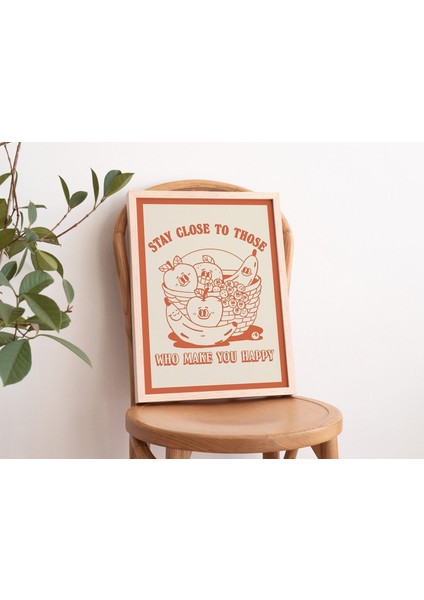 Çerçeveli Retro Meyve Baskısı, Vintage Pazar Illüstrasyonu, Yanık Turuncu Duvar Dekoru, Mutfak Duvar Sanatı fiyatları