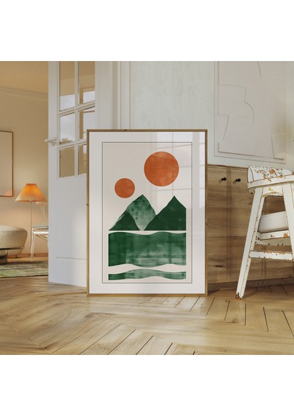 Yeşil Soyut Manzara Posteri, Bohem Sanatı