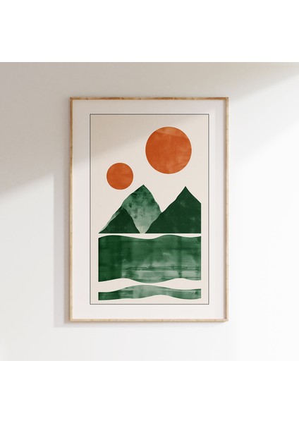 Yeşil Soyut Manzara Posteri, Bohem Sanatı fiyatları