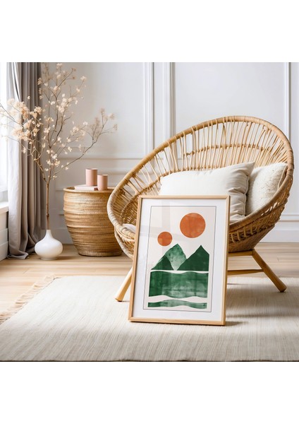 Yeşil Soyut Manzara Posteri, Bohem Sanatı modelleri