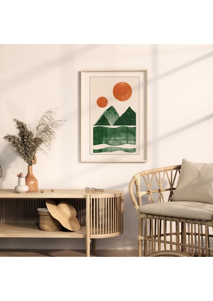 Yeşil Soyut Manzara Posteri, Bohem Sanatı indirimleri