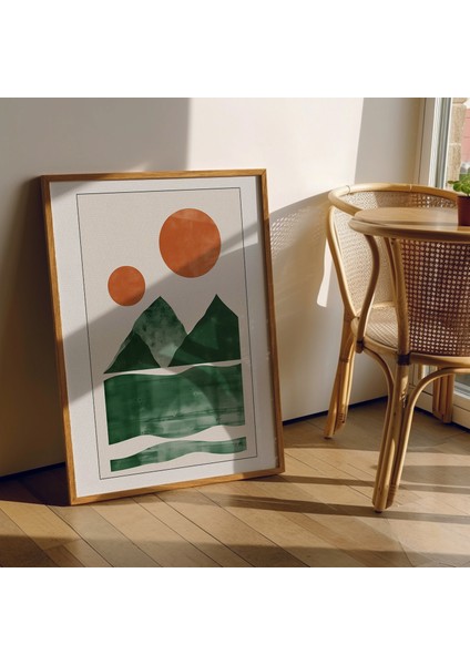 Yeşil Soyut Manzara Posteri, Bohem Sanatı