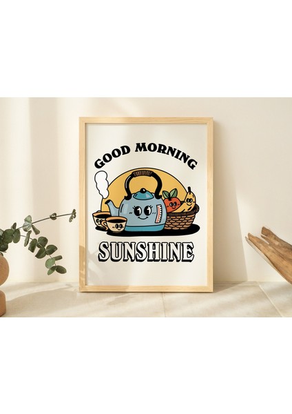 Mutfak Duvar Baskısı, Retro Kahvaltı Illüstrasyonu, Vintage Kettle 70'ler Poster, Yemek Dekoru indirimleri